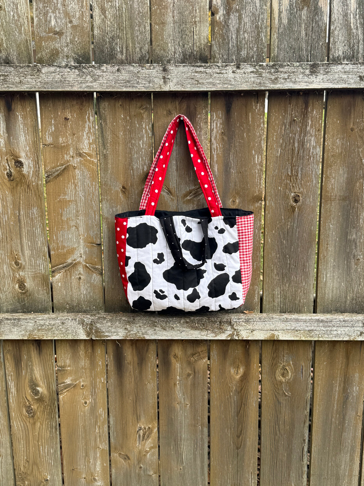 Cow tote bag-black