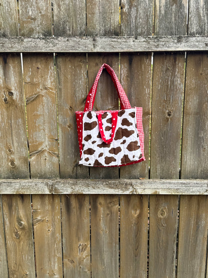 Cow tote bag-Brown