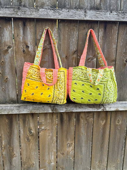 Bandana bag green/yellow